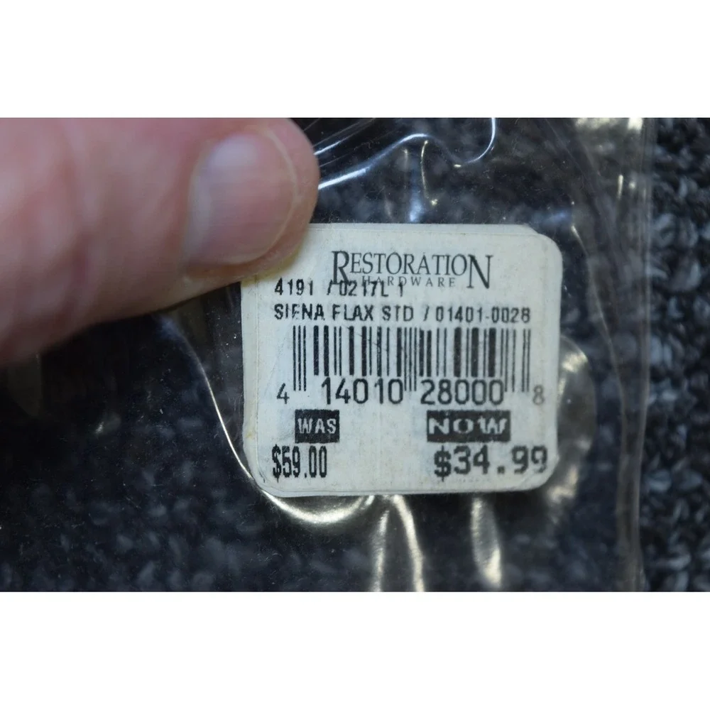 Y2K Restoration Hardware SIENA Standard Pillow Linen Sham FLAX Brown Tan NOS NEW
